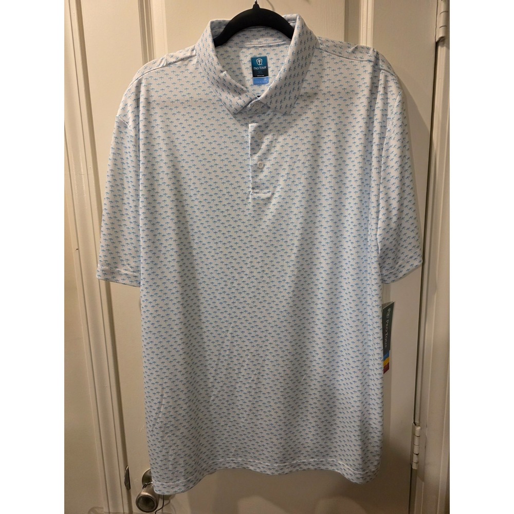 Pro Tour Polo Shirt Mens White/Green Golf‎ Coolplay Sunplay Motionplay SZ XL NWT